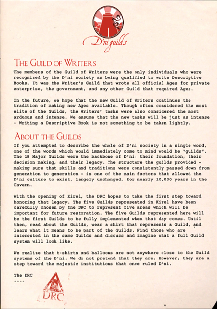 Guild of Writers Note